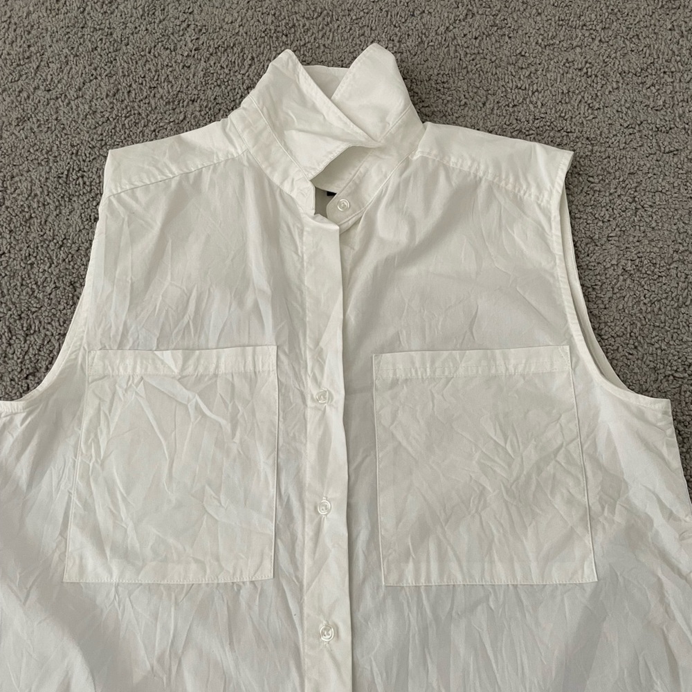Banana Republic Classic White Collared Midi dress - Picture 3 of 6